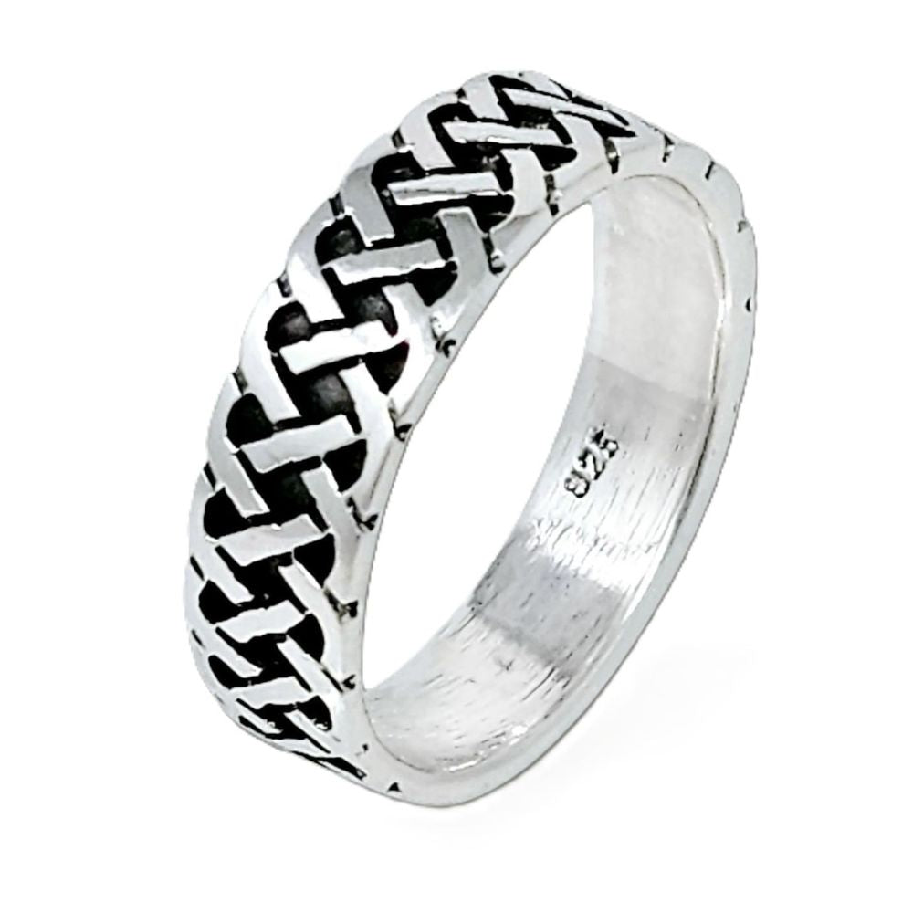 silver band ring for men