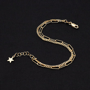 Stunning Womens Italian 925 Silver Gold Plated Charm Bracelet