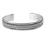 Silver Rope Braided Bangle Bracelet For Men