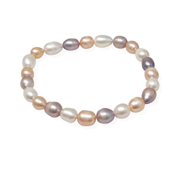 Pink - White - Purple Stretchy Bracelet