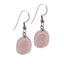 handmade rose quartz drop earrings womens