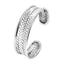 womens silver woven cuff bangle