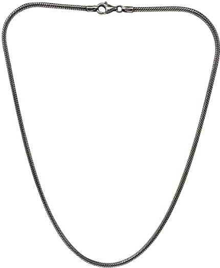 Mens, Womens Heavy 3.4mm Oxidised Silver Snake Chain Necklace 925 Sterling Silver