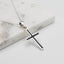 925 Sterling Silver Black Enamel Cross Pendant Necklace For Men and Women