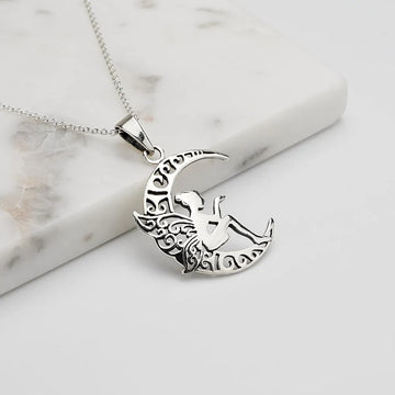 925 Sterling Silver Fairy Guardian Angel Pendant Necklace For Women