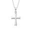 Classic 925 Sterling Silver Plain Cross Pendant Necklace for Men and Women