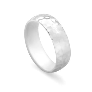 hammered silver ring for men women girls
