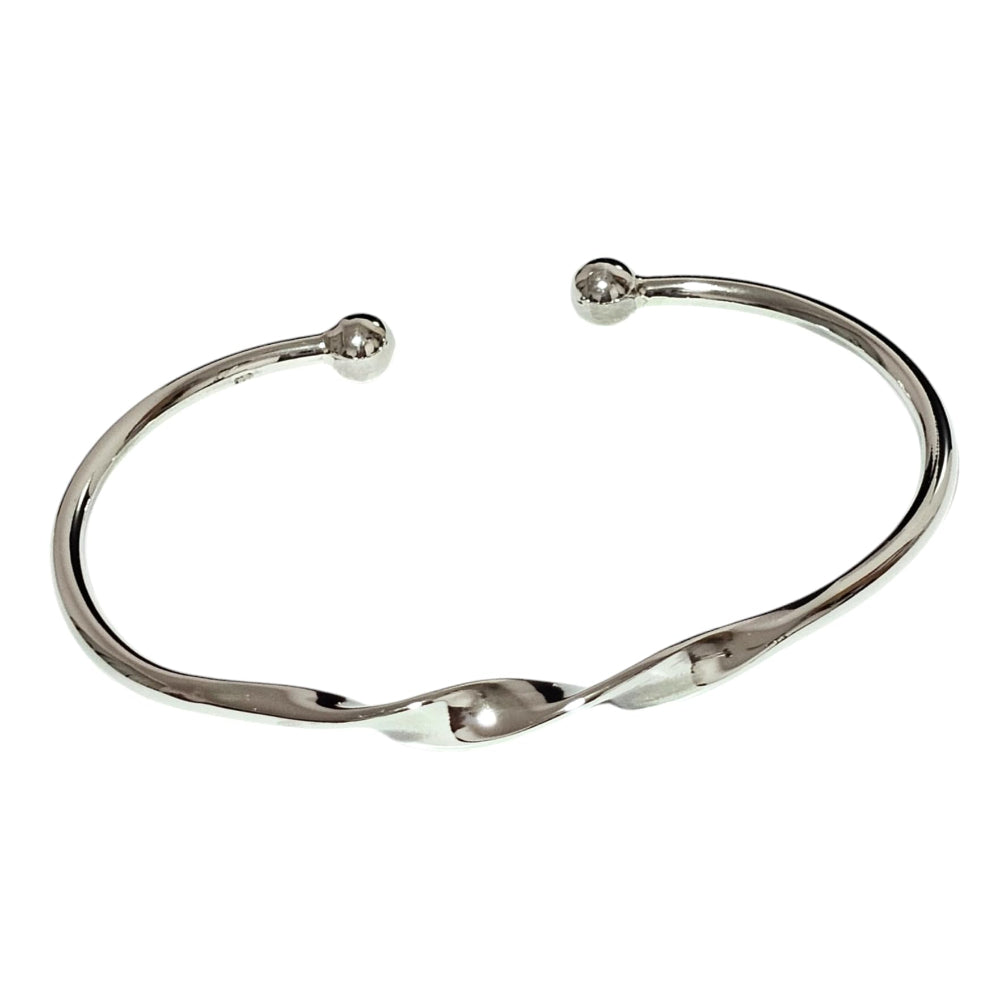 Elegant twist Silver Bangle Bracelet for women