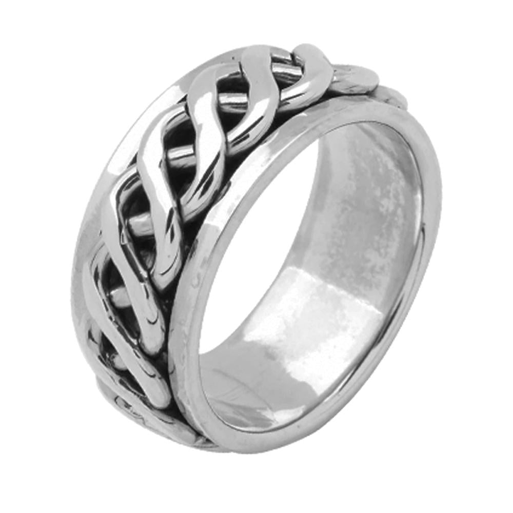 Silver Celtic Spinning Ring for Men