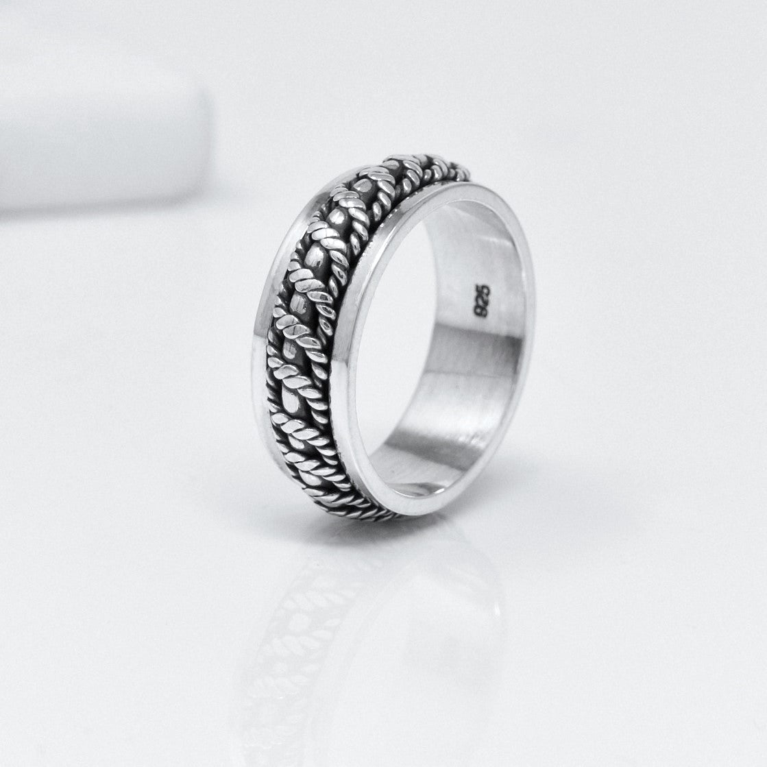 Twisted Rope Style Sterling Silver Ring