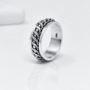 Twisted Rope Style Sterling Silver Ring