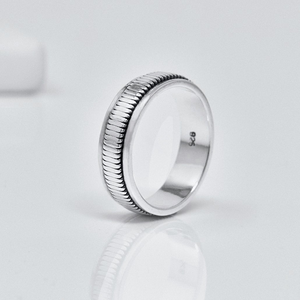 Textured Spinning Ring Sterling Silver 