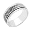 Mens Ropes Twist Silver Spinning Ring