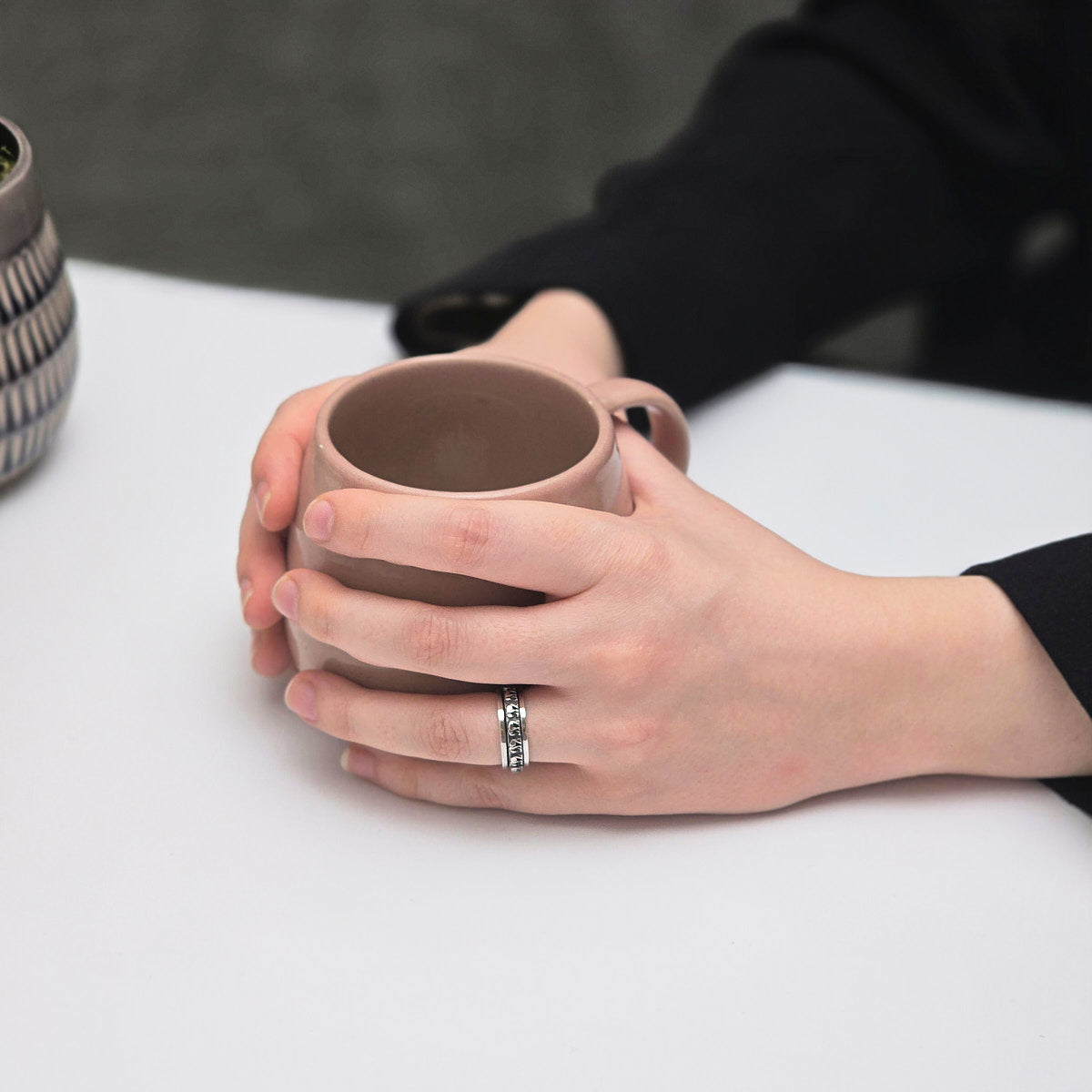 Mens and Womens Elephant Spin Ring Sterling Silver