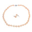 womens pink pearl necklace earrings set