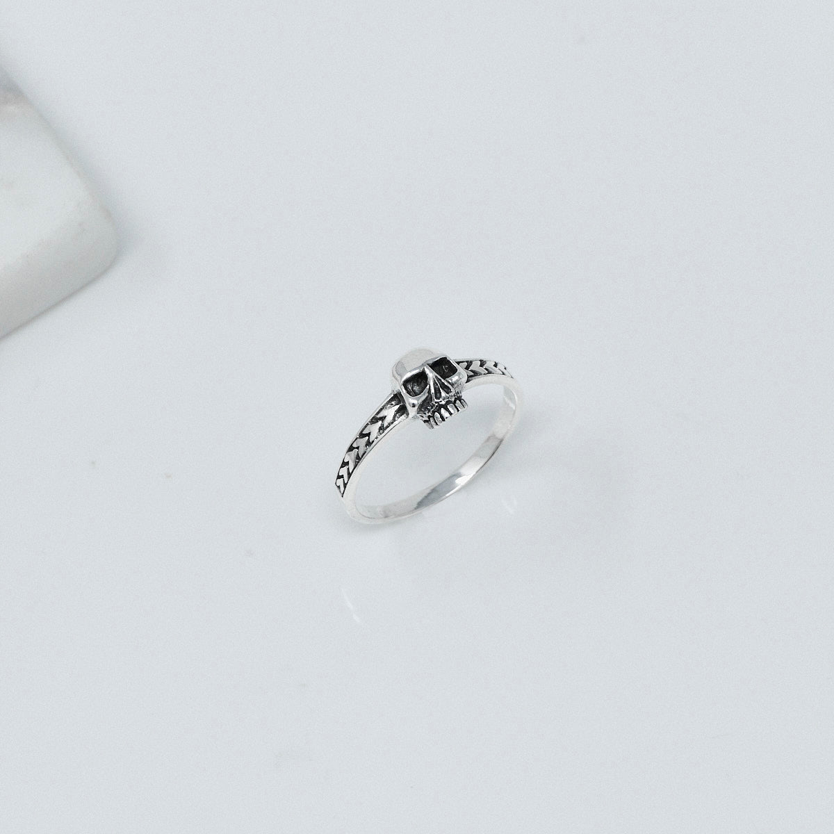 Sterling Silver Delicate Skull Ring for Women