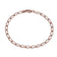 Women's Italian 925 Rose Gold Links Belcher Paper Clip Chain Charm Bracelet