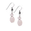 Pink Rose Quartz Women's Handmade Natural Gemstone Sterling Silver Dangle Drop Earrings