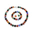 Women's multicolour Gemstone Necklace, Bracelet and earrings set