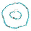 Blue Turquoise Gemstone Chips Necklace and Bracelet