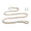 womens long  white pearl necklace earrings