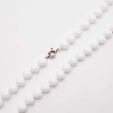 Womens White Shell Beaded Necklace With Magnetic Clasp