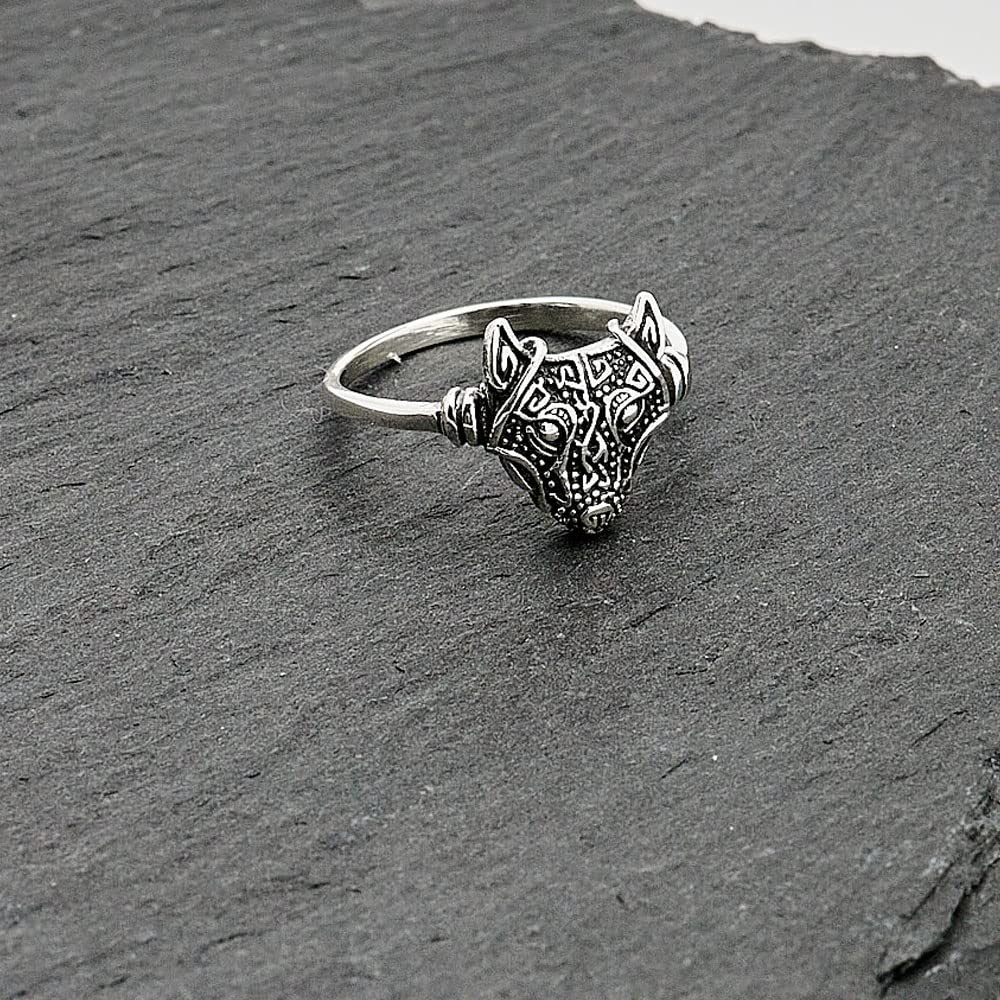 Stunning Womens Wolf Head Ring 925 Sterling Silver