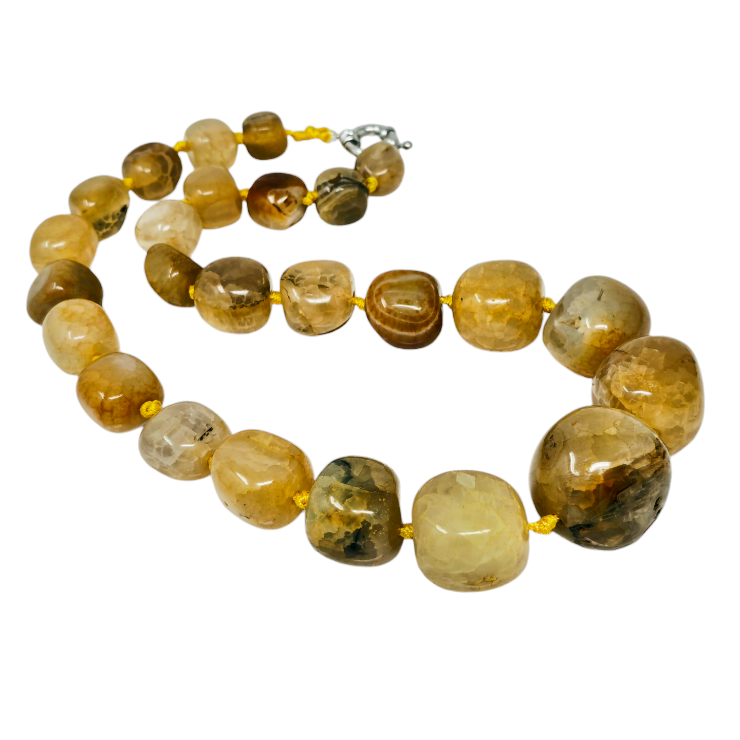 chunky statement  yellow agate necklace