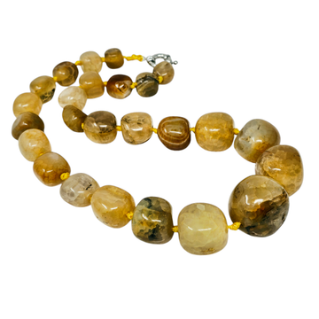 chunky statement  yellow agate necklace