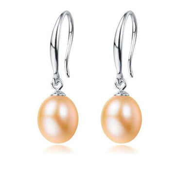 pink pearl earrings drop