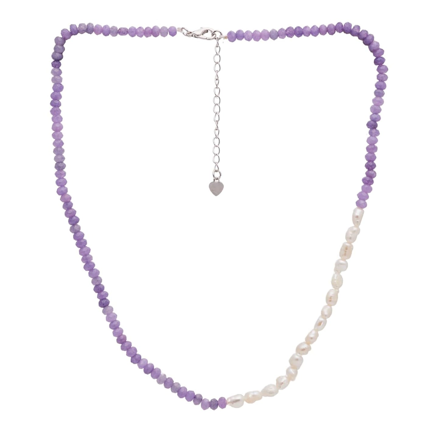 Womens Girls Beaded Choker Necklace - Natural Gemstones and Freshwater Pearl Necklace