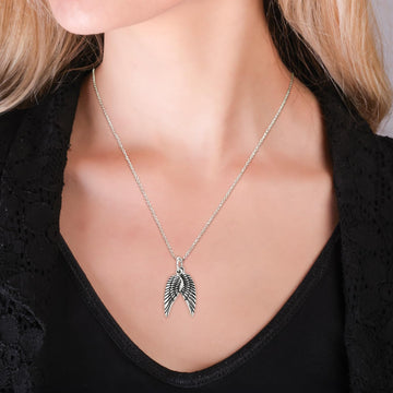 Silver Guardian Wings Necklace for women girls