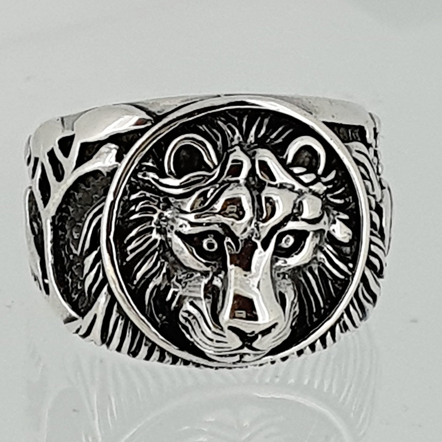 lion silver ring for men
