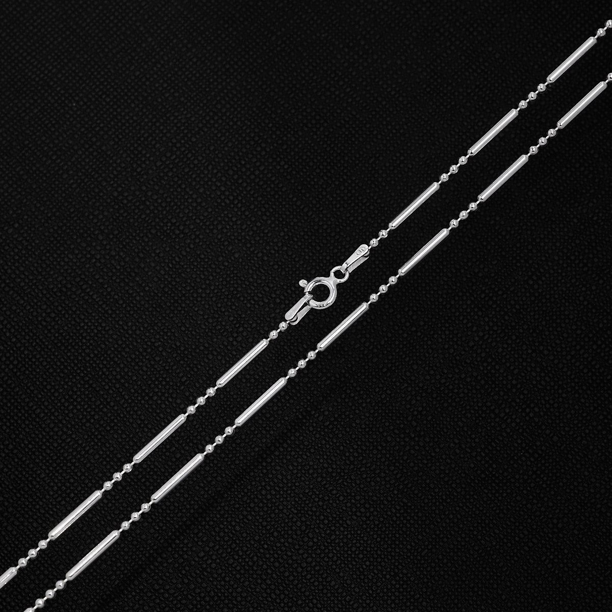 Dainty 925 Sterling Silver Beaded Necklace | Choker Stack/Layering Necklace for Women and Girls Length from 16-26IN