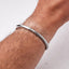 Silver Bar Cuff Bangle for Men