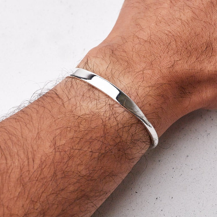 Mens silver bangle bracelet