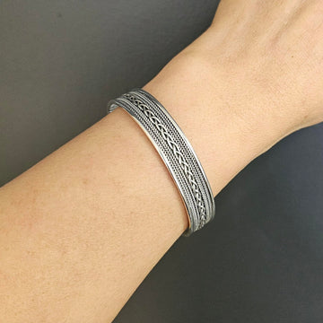 braided silver bangle 