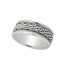 men braided silver ring