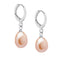 pink baroque pearl earrings leverback