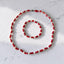 red coral necklace bracelet set for women