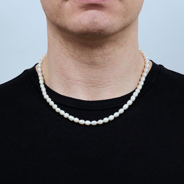 Mens on sale pearl necklace