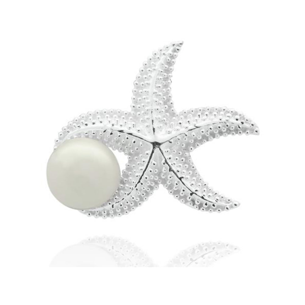 star fish silver pendant with pearl 