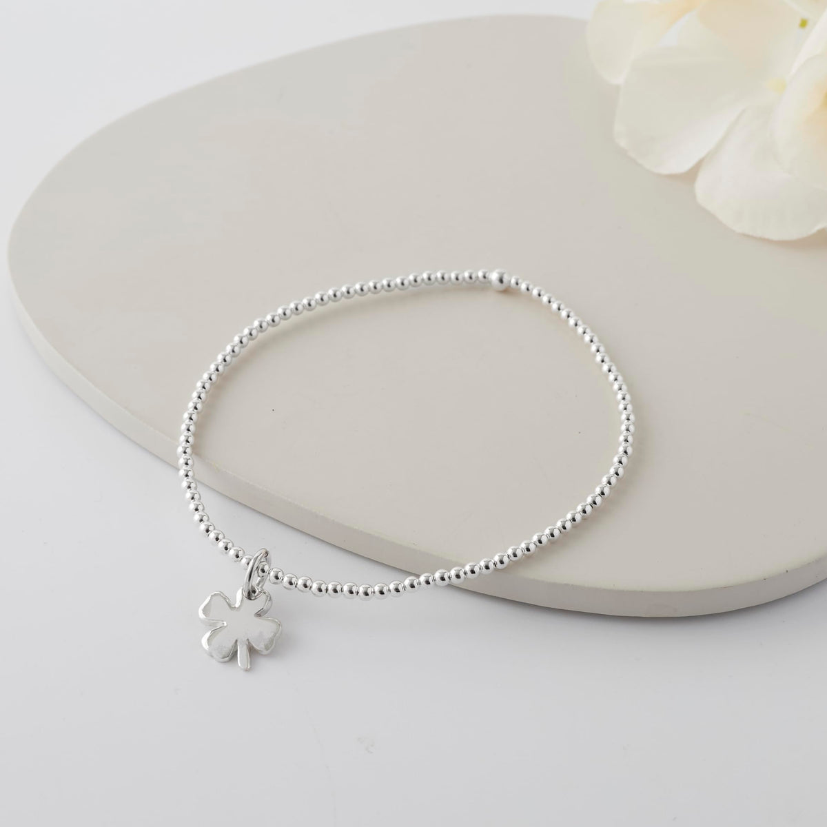 women’s sterling silver clover charm bracelet