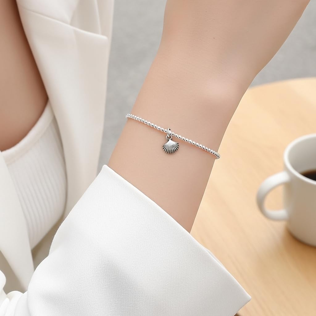 Women’s Silver Seashell Charm Bracelet