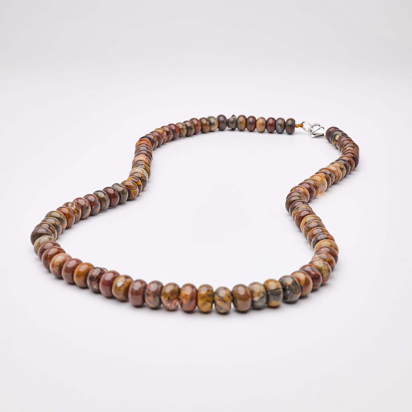 Handmade Mens Natural Mahogany Obsidian Beaded Necklace