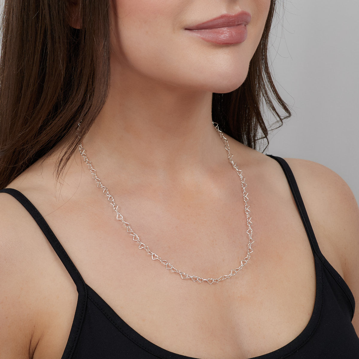 silver Heart chain necklace  for women girls