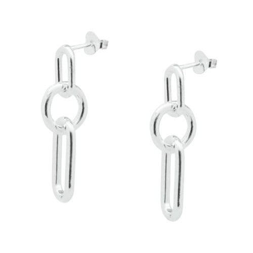 silver links earrings
