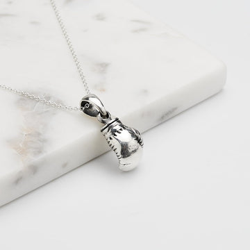 Silver Boxing Glove Charm Necklace