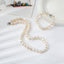 white pearl necklace bracelet set for women