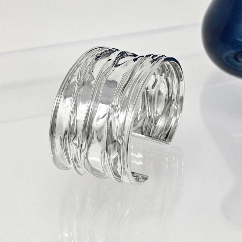 wide silver cuff for women girls 
